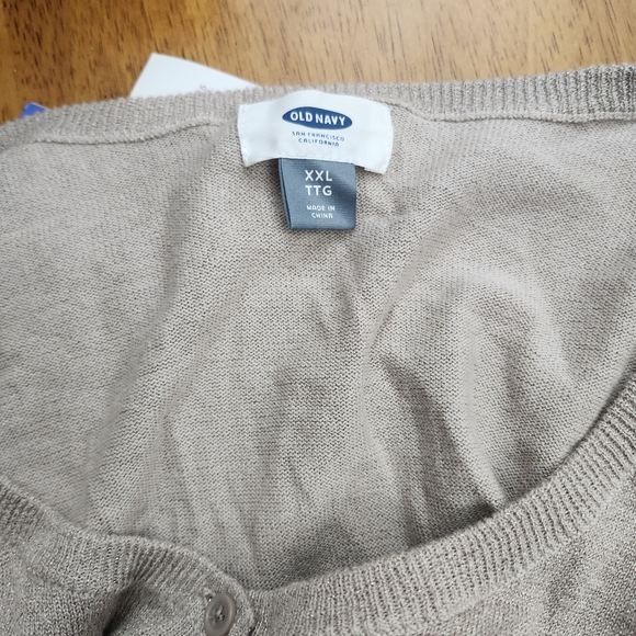 Old Navy Tan Cardigan Sweater - Picture 2 of 3